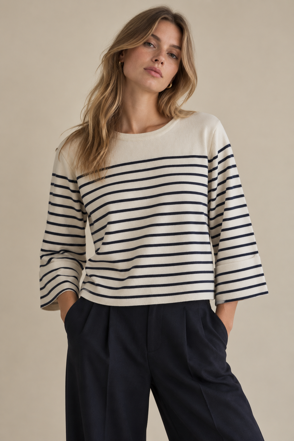 Camisola às riscas navy Sweewe Paris S/M