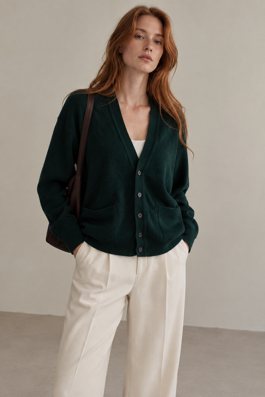 Cardigã verde Tiffany 100% lã XS