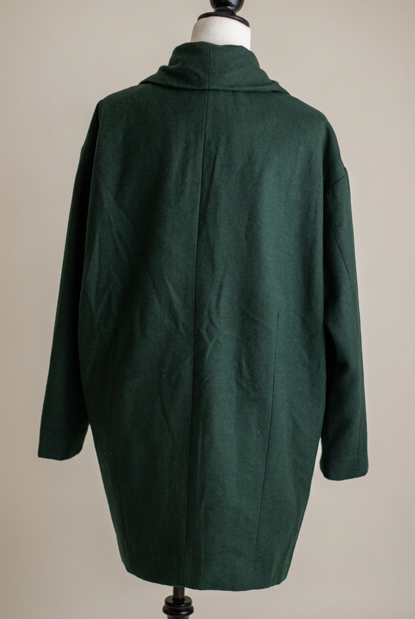 Casaco vintage Yerse verde-escuro com lã | L
