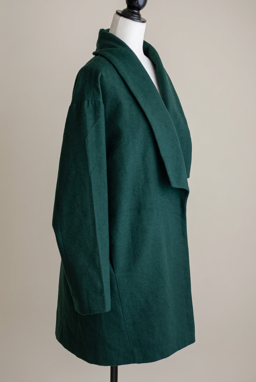 Casaco vintage Yerse verde-escuro com lã | L