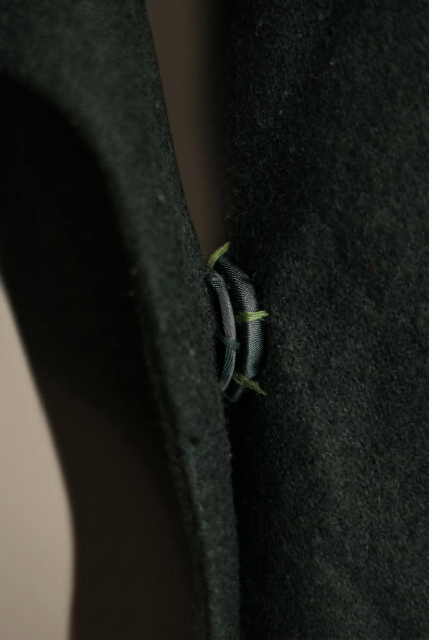 Casaco vintage Yerse verde-escuro com lã | L