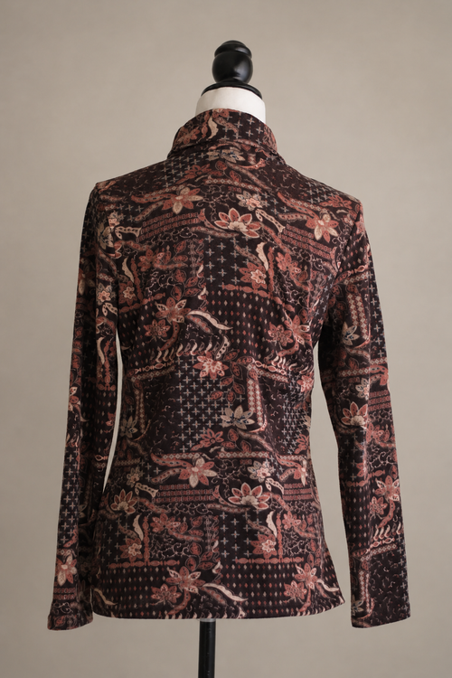 Blusa estampada de gola alta Taleyo, vista de frente