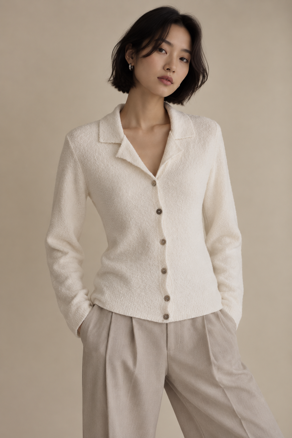 Camisola off-white cardigan QED S