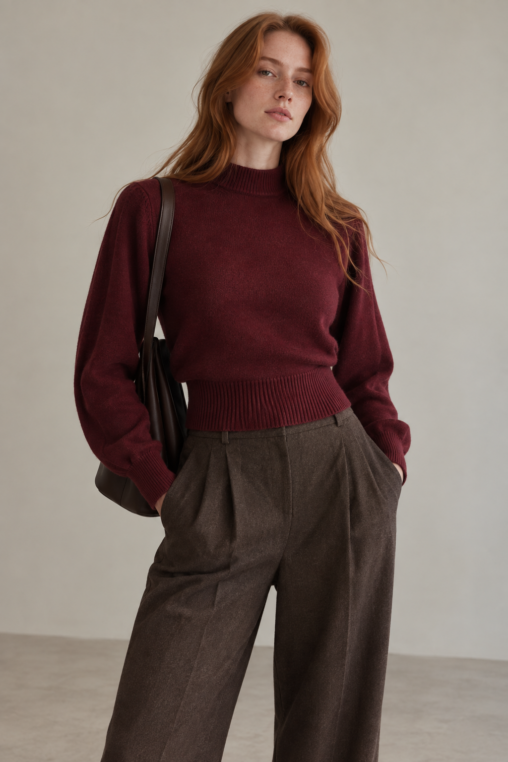 Turtleneck Bordeaux Zara cropped S